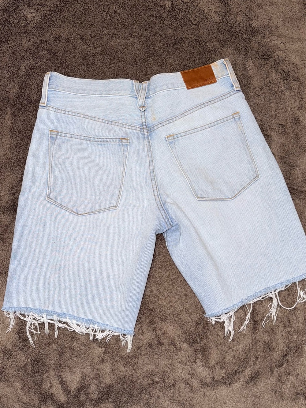 J. Crew Light Blue Denim Bermuda Shorts with Frayed Hem